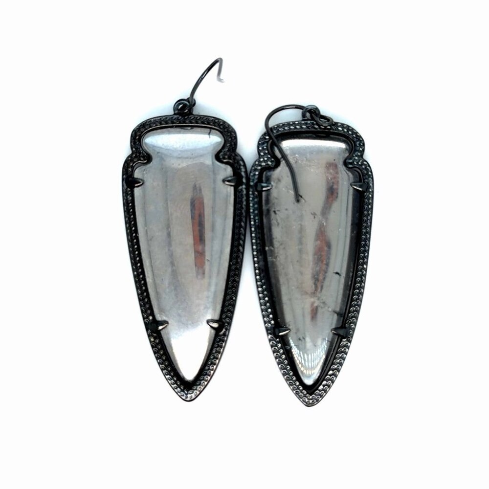 Kendra Scott Rock Mirror Skylar Gunmetal Earrings